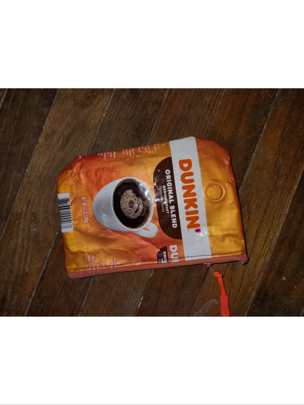 NWOT Upcycle Coffee Bag Wallet/Clutch Dunkin' Donuts Bifold